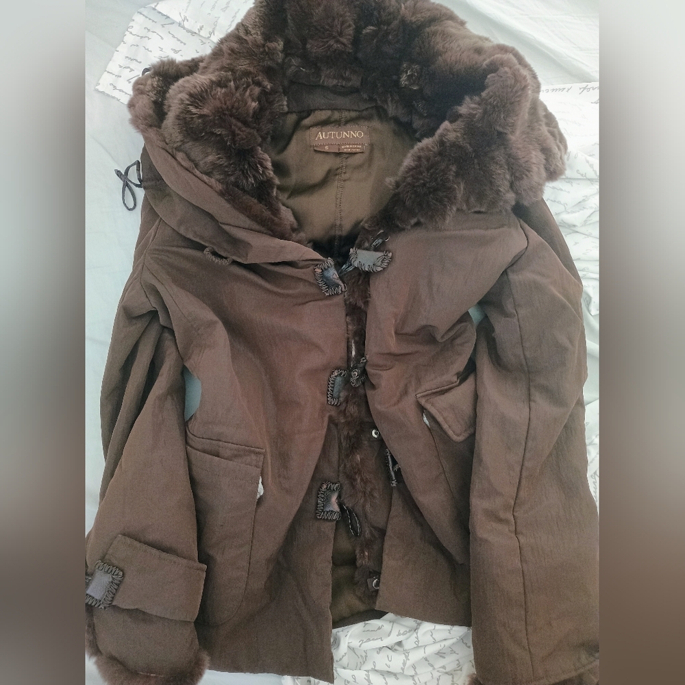 Altunno Brown Fur-Lined Coat